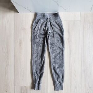 Lululemon Jogger Womens 0 Grey Scuba High Rise Marble Acid Wash Sweatpants